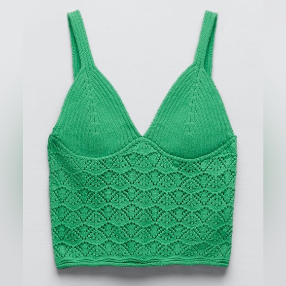Zara green crochet top - Picture 5 of 8